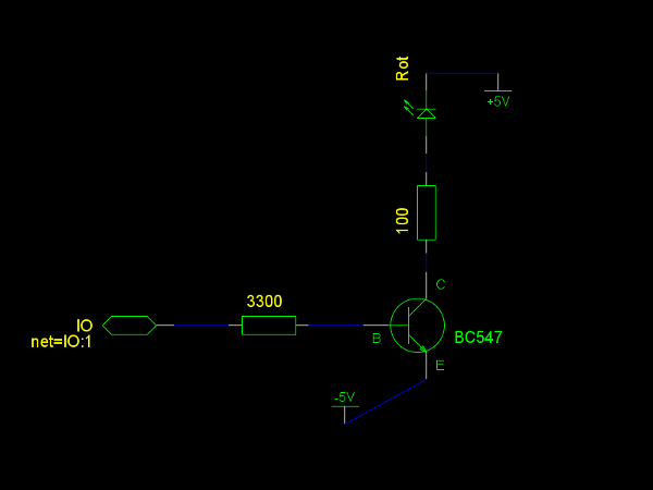 Schaltplan Pegelwandler 1,8 V auf 5 V mit Transistor BC547