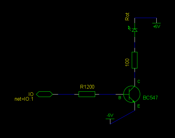 Schaltplan Pegelwandler 3,3 V auf 5 V mit Transistor BC547