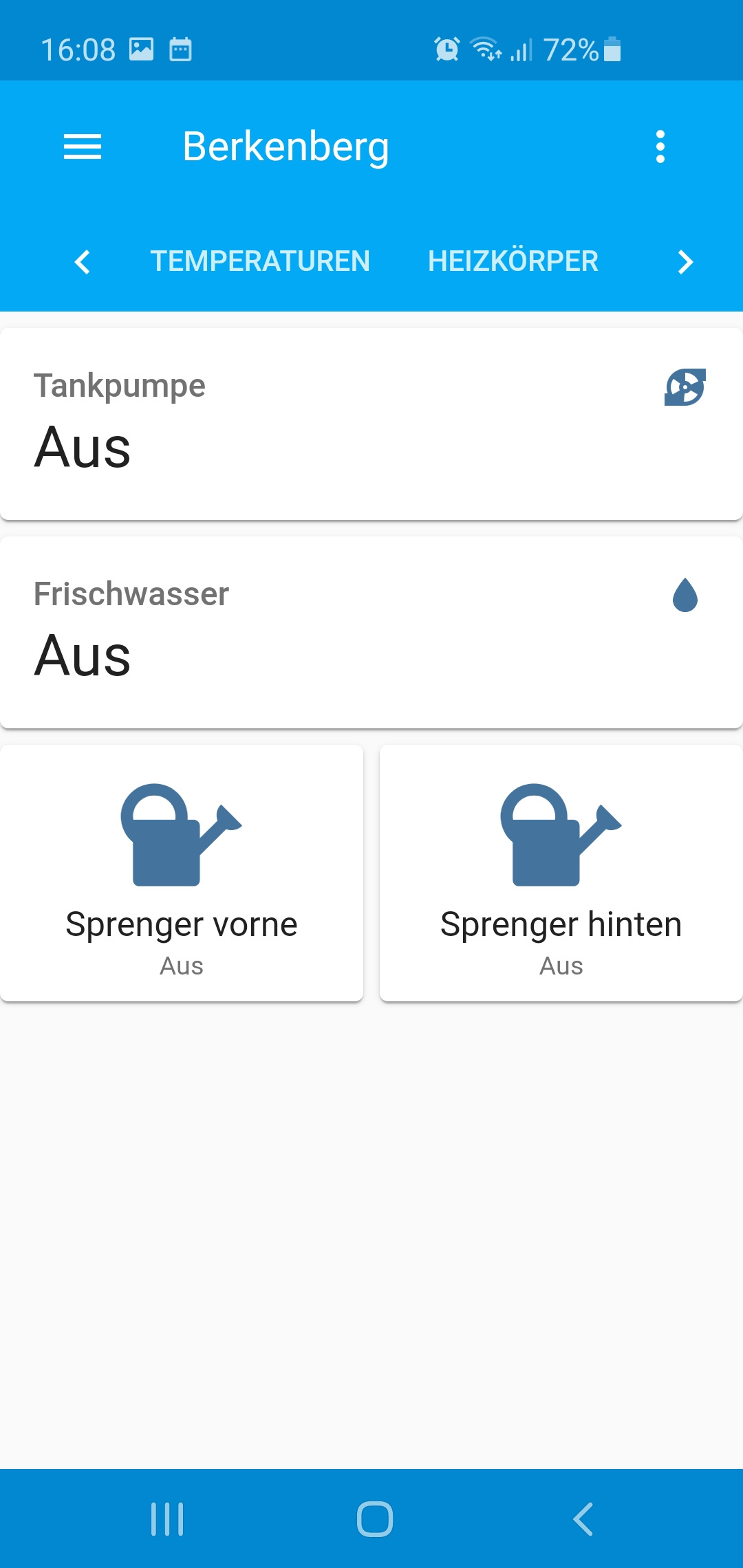 Home Assistant bedienung der Gartensprenger